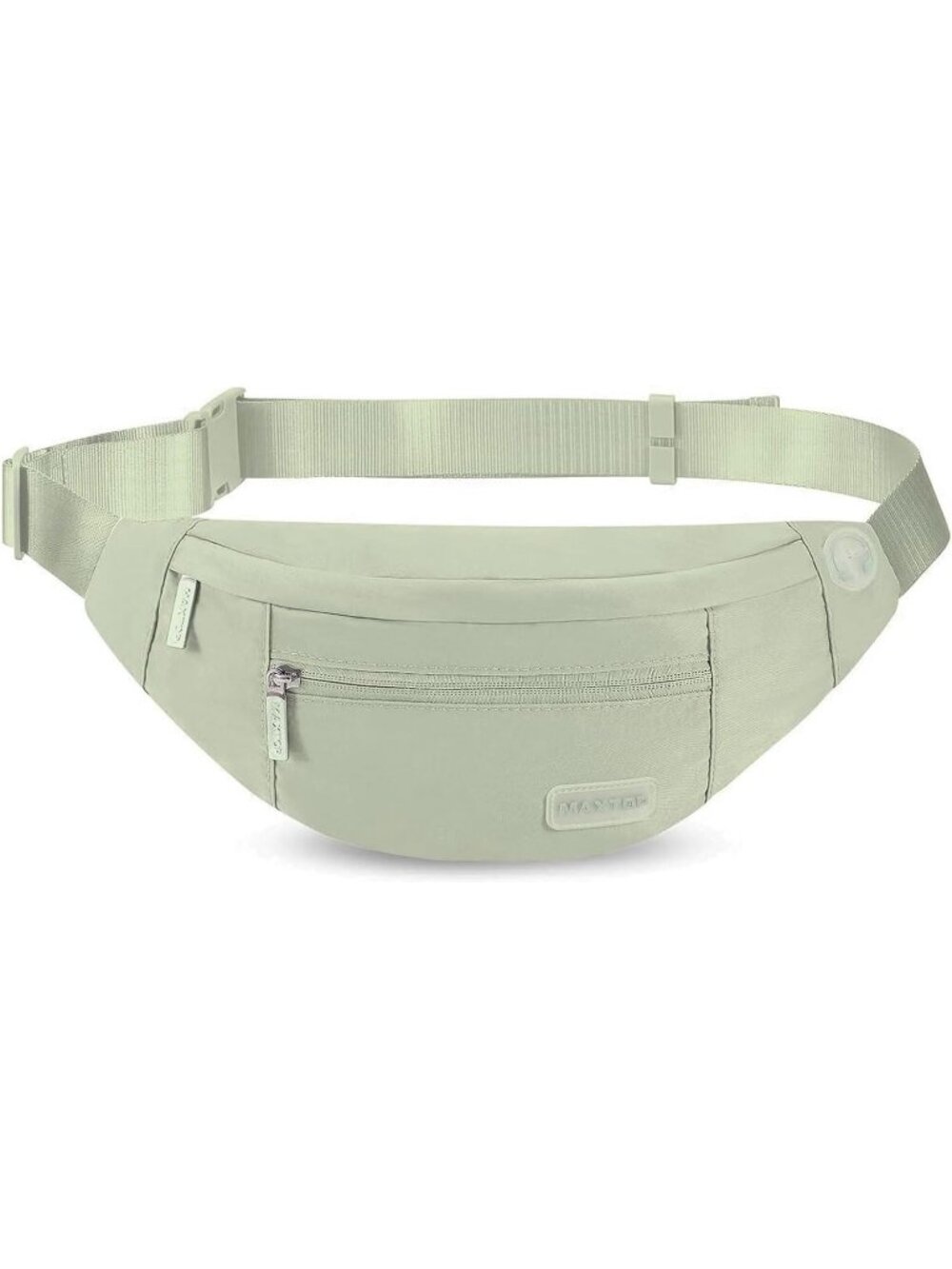 Men's Sage Green Large Crossbody Fanny Pack With 4-Zip Belt Bag Waist Pack